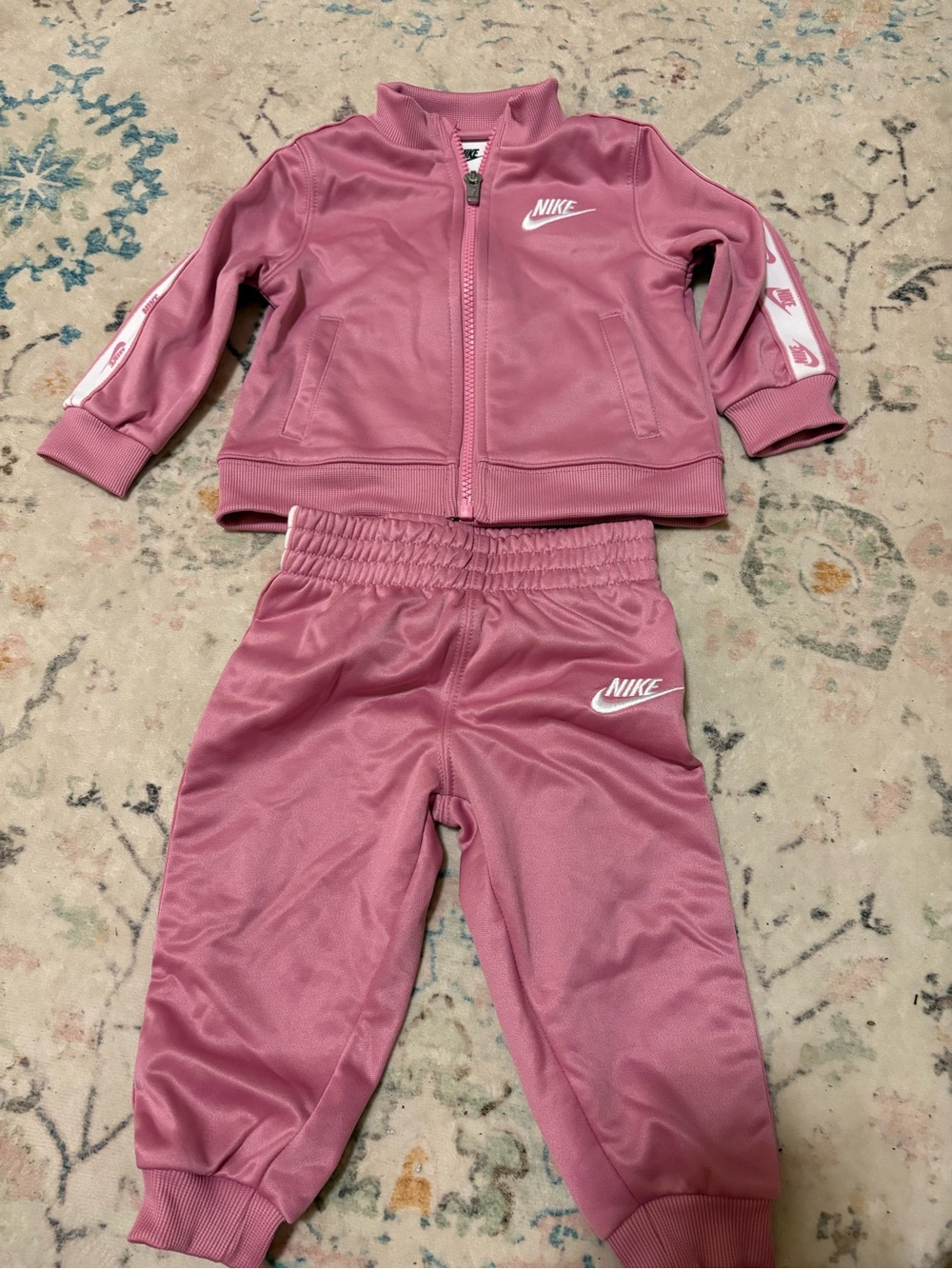 Nike Kids Rose Pink Track Jacket and Jogger Set. Size 18 Months. new!